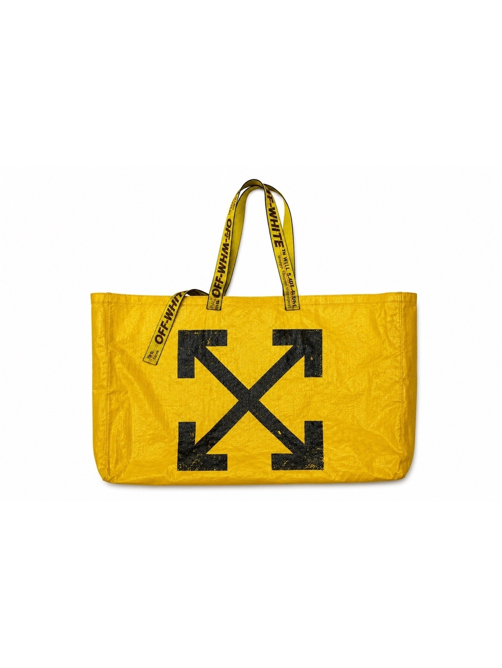 Off-White Arrows Commercial Tote Bag Yellow Black Large Logo Shopper